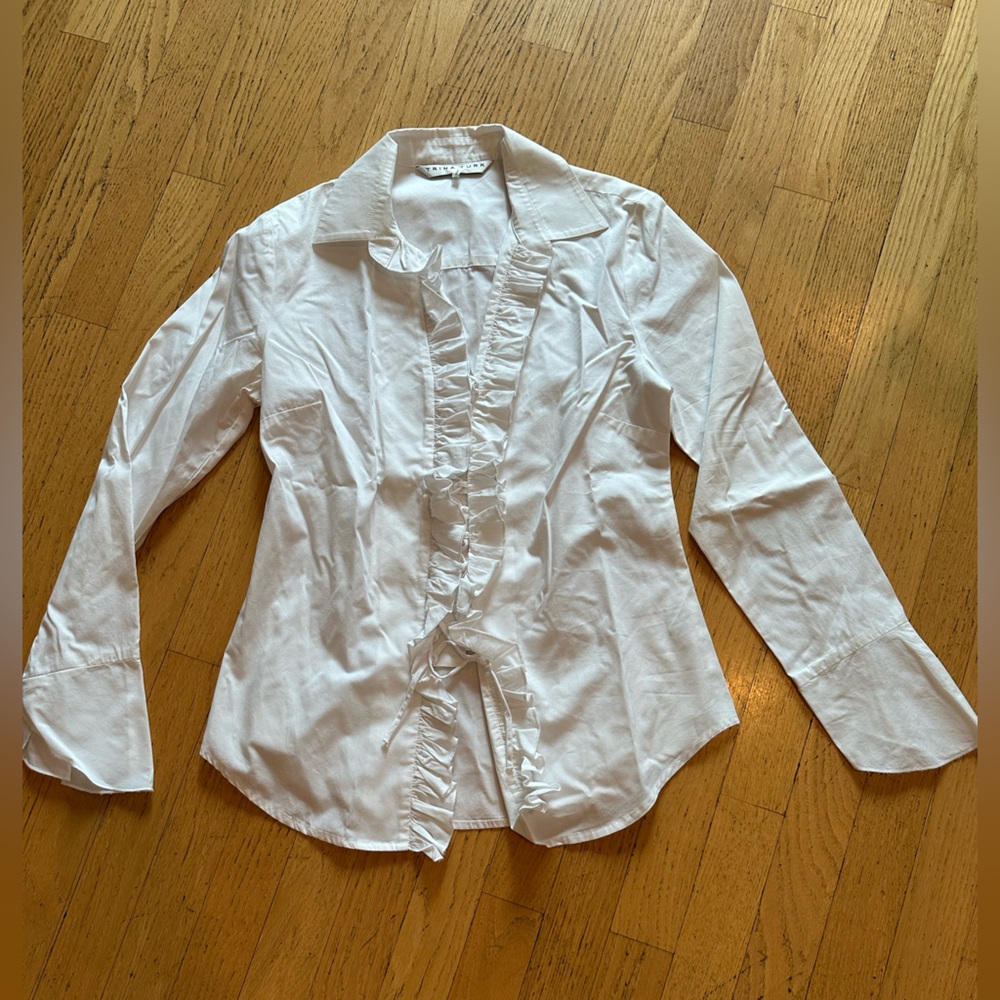 Trina Turk Classic White Blouse